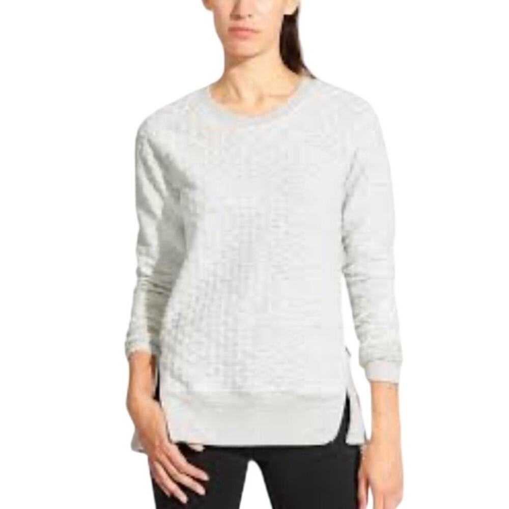 Athleta Mix Media Sweatshirt Quilted Portion Size Small‎